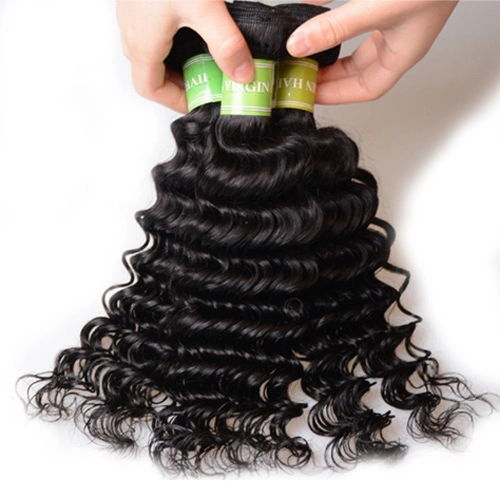 7A Deep Wave Brazilian Funmi Remy 3 Bundles Human Hair Extensions 100% Real Virgin Bundles Human Hair Natural Color 100gX3