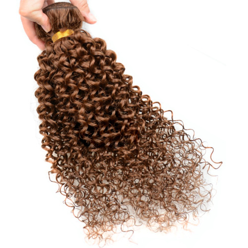 Light Brown Color #4 Kinky Curly Hair 3 Bundles Real Human Hair Kinky Curly Human Hair Bundles 100gX3