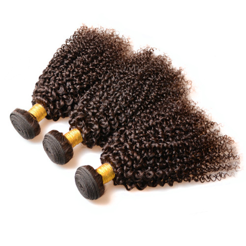 Curly Hair 3 Bundles Real Human Hair Mongolian Kinky Curly Human Hair Dark Brown Color 2# Bundles 100gX3