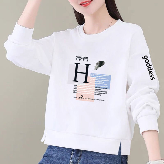 Pure cotton hoodie women 2022 new spring and autumn thin loose casual small short top trend long-sleeved T-shirt