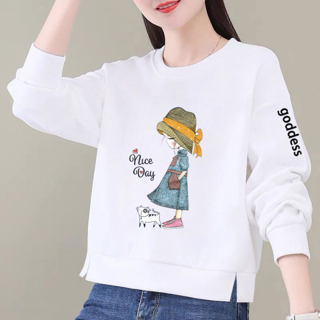 100% cotton hoodie women spring and autumn thin autumn clothes outside wearing Korean version loose slimming ladies short top temperament tide