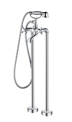 Two handles floor bathtub faucet