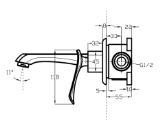 CL-20803 Concealed washbasin faucet