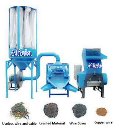 copper rice machine waste wire and cable recycling equipment