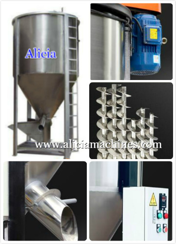 plastic granule screw mixing machine with 4pcs dryers