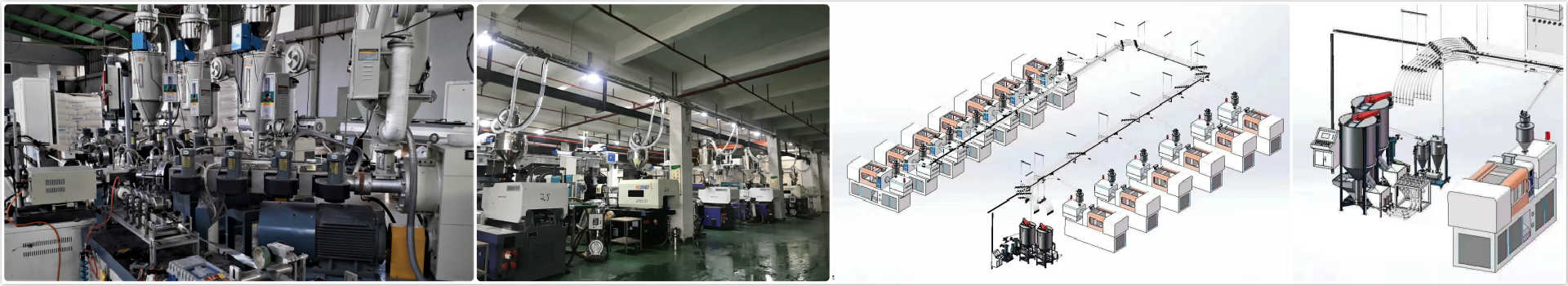 Máquina auxiliar de plástico para línea de extrusión