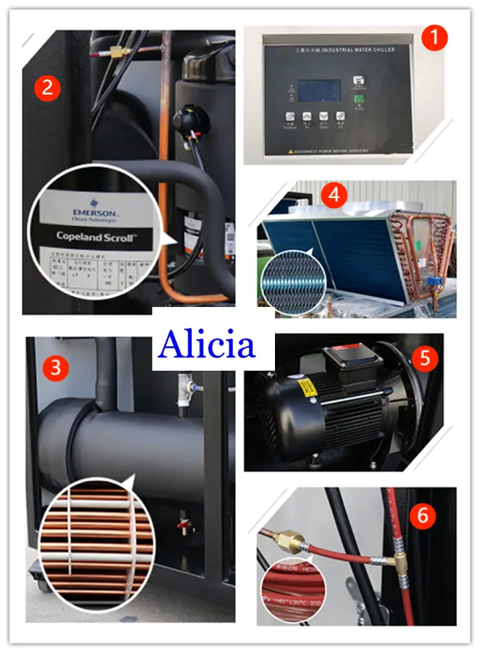 Inside pictures of Industrial air cooled scroll water chiller