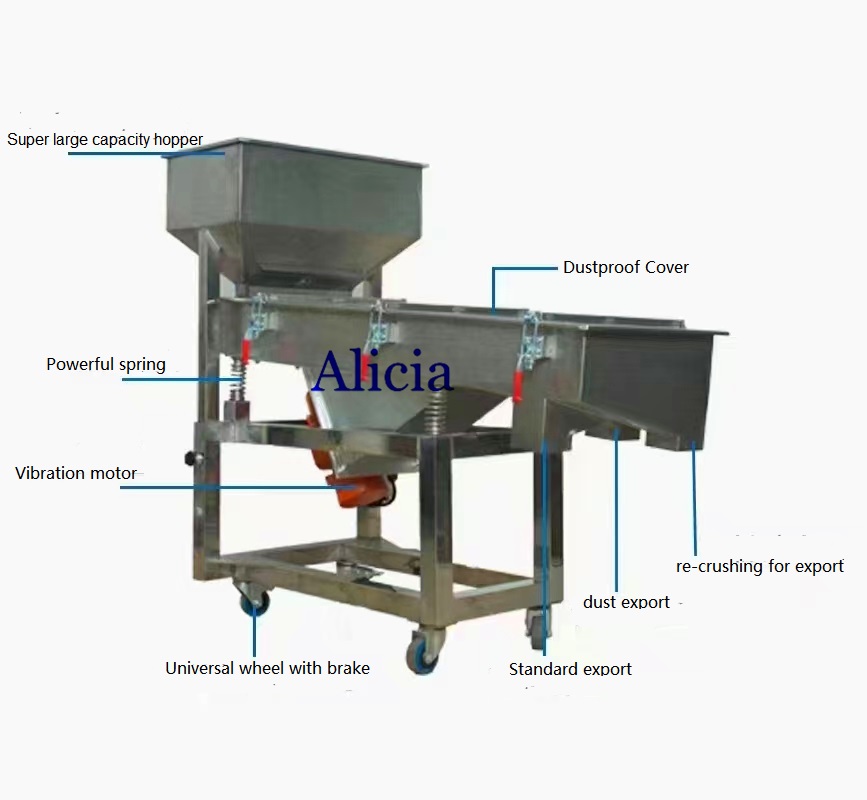 vibrating sieve machine with hopper and Universal wheels