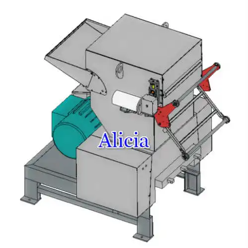 0.3mm to 1.5mm PET Sheets plastic crusher with blower into a Silo