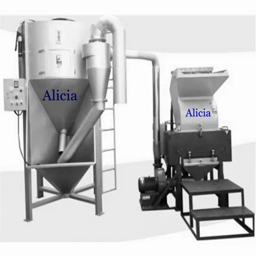 plastic crusher with auto recycling and mixing system