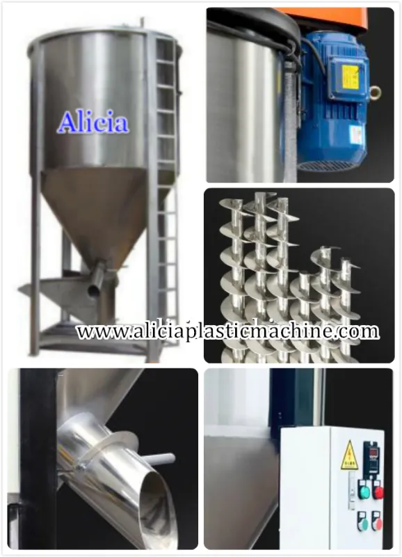 mezclador de materia prima de plástico de tornillo vertical