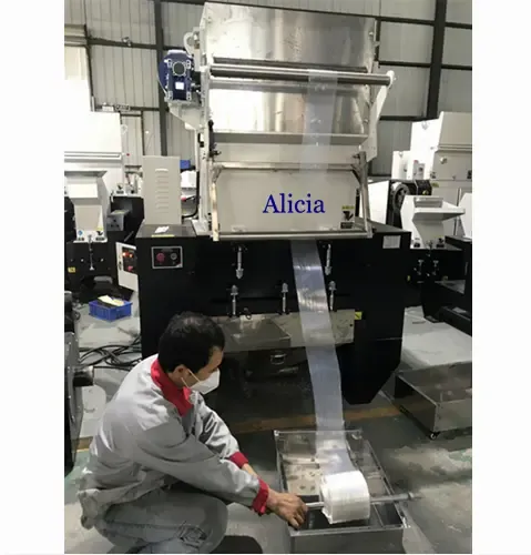 PET roll film Plastic Sheet Crusher with Blower and Silo Hopper