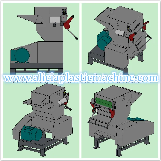PET roll film and thermoforming boxes crusher with the unit for unrolling film