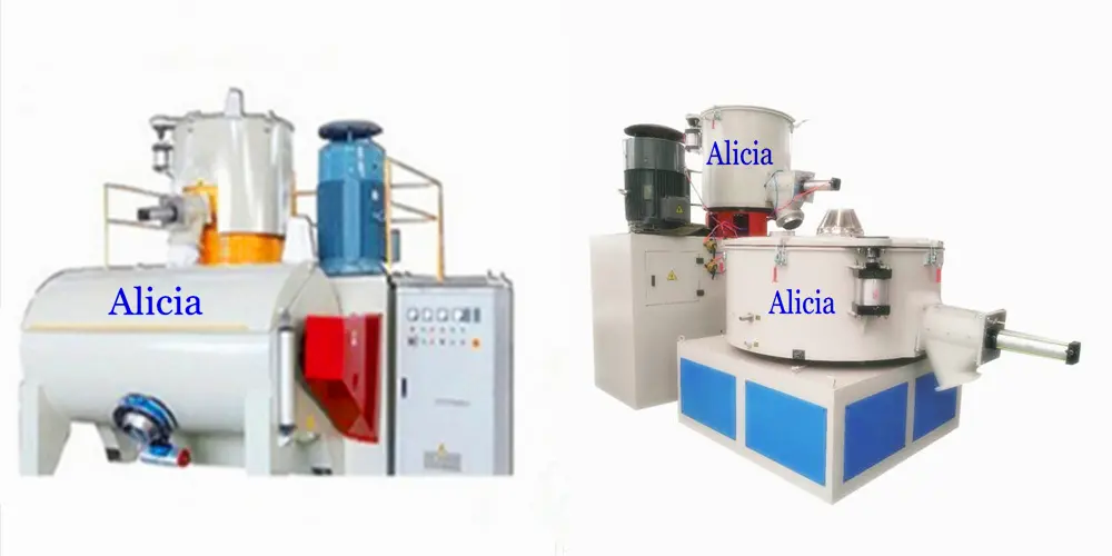 High speed hot mixers and horizontal cold mixers