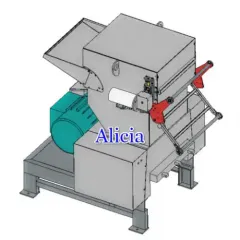 V Shape Blade Plastic Crusher with blower silo hopper