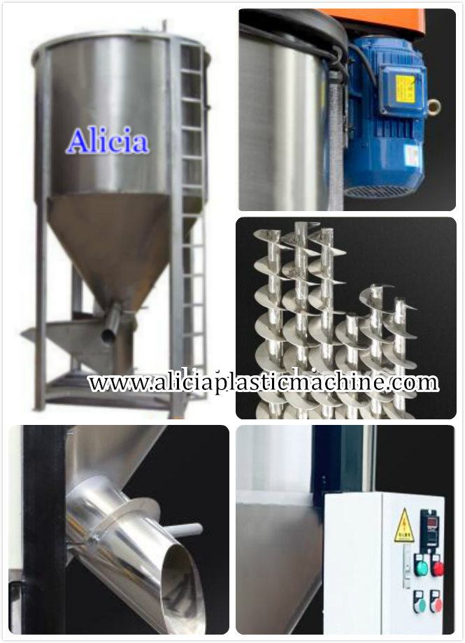 industrial screw mixer for mixing recycled plastic granules