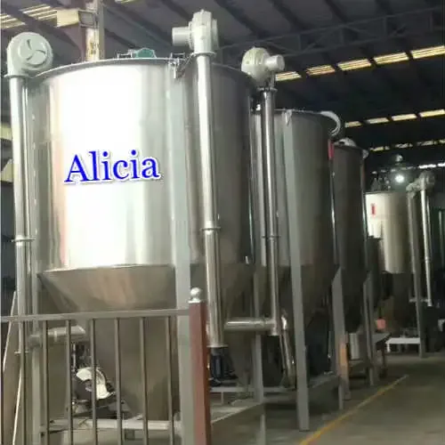 large size screw type vertical plastic silo mixer with dryers
