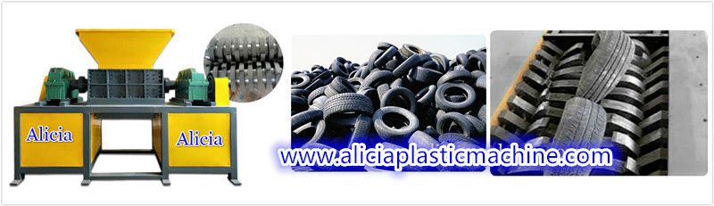 Rubber Tire shredder and crusher recycling production line
