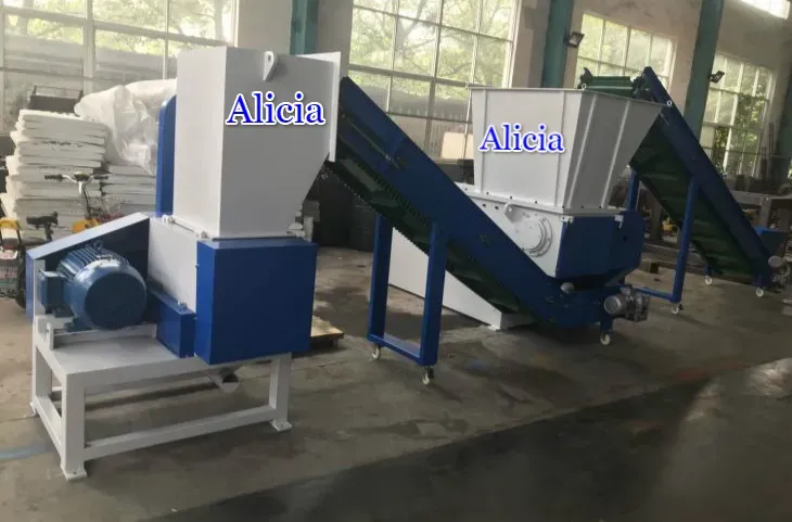 Rubber Tire shredder and crusher recycling production line