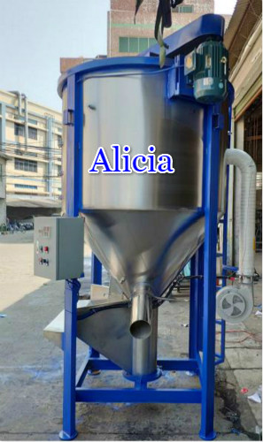 vertical drying mixer for plastics, chemicals, pharmaceuticals, food