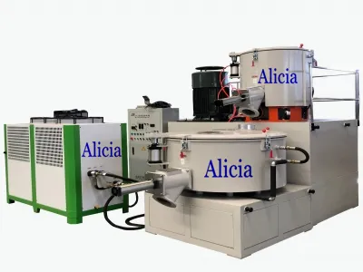 high speed hot and cooling mixer unit with air cooled chiller