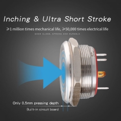 22 мм 25 мм микро переключатель перемещения металлический ip67 кольцо светодиодная кнопка 1no