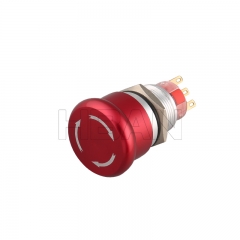 Interruptor de botão de emergência de 19mm vermelho seta branca ip65 SPDT para equipamentos de elevador