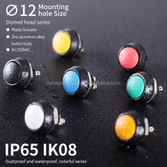 12mm mini switch domed head red green blue color button 1no1nc