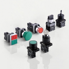 Metall-Drucktastenschalter der Serie XB2-BA von HBAN Electric, 22 mm - Federzug, Verschiedene Farben, 1NO/1NC Kontakte
