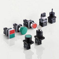 HBAN Electric XB2-BA Series 22mm Metal Push Button Switch - Spring Return, Various Colors, 1NO/1NC Contacts