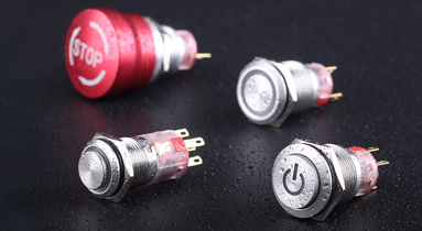 Complete set of push button switches from different brands at home and abroad