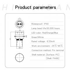 AD16-22DS luz indicadora de plástico 16mm 22mm 380v señal led