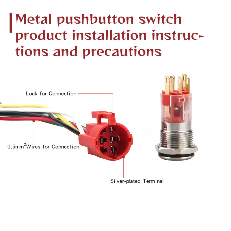 Instruções e precauções de instalação do produto do interruptor de botão metálico