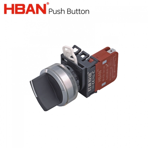 HBAN 30MM セレクタースイッチ 1no1nc ラッチングキープタイプ クロームメッキ 真鍮 20a