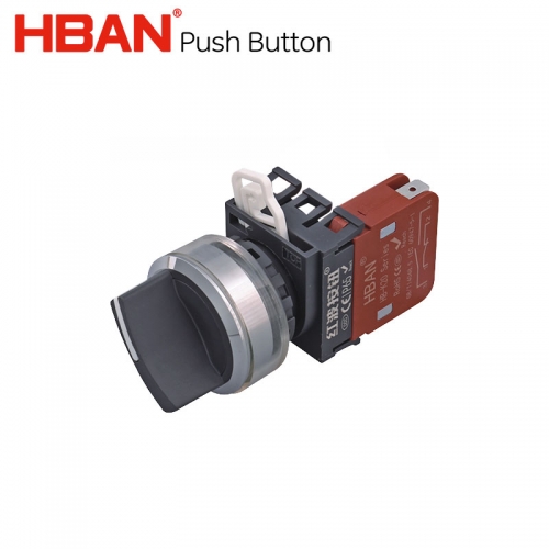 HBAN 30MM Selector 1no1nc enclavamiento tipo mantenimiento Latón cromado 20a