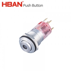 Latching push button switches mechanical equipment high head dot lamp 220v metal 16mm reset