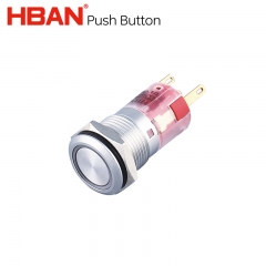 Illuminated pushbutton 16mm momentary 1no1nc pin terminal 5 pins ip67 switches