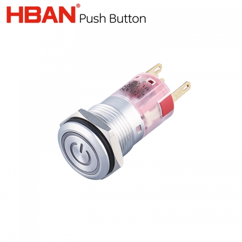 engine start stop button 16mm tractor reset ip67 led green color normally open power switch