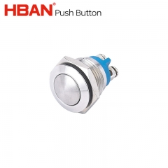 Interruptor de botão 16mm cabeça abobadada 1no terminal de parafuso ip65 à prova d'água HBAN