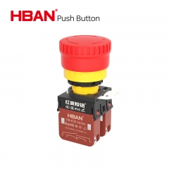 Parada de emergencia 2no2nc 20amp interruptor de botón ip65 producto de flecha blanca de cabeza roja