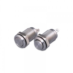 Waterproof and vandproof flat head 10mm metal button switch