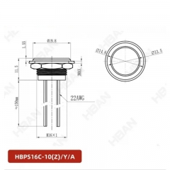 Aluminium alloy metal IP68 waterproof one normally open push button piezoelectric switch