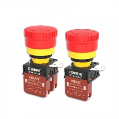 Parada de emergência 2no2nc 20amp interruptor de botão ip65 cabeça vermelha seta branca produto