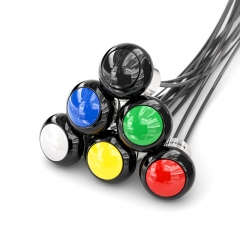 boutons-poussoirs en plastique 12 mm ip68 3A 250V à tête bombée à bouton-poussoir momentané avec fils pour l’équipement robot à poignée