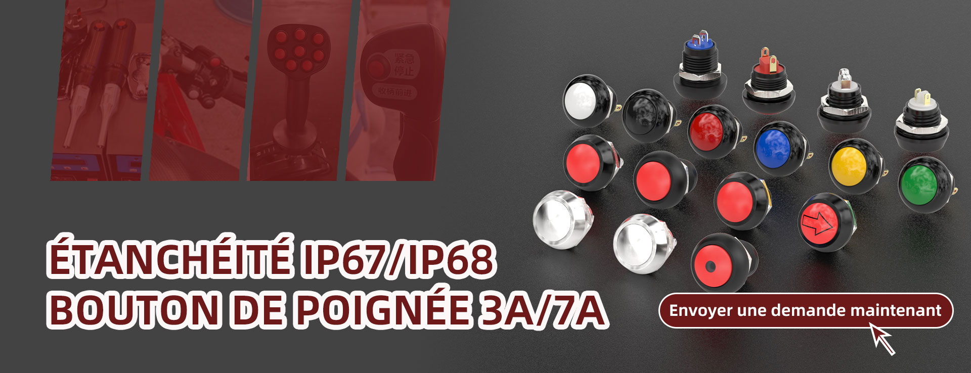 Commutateurs à bouton-poussoir IP68 12mm