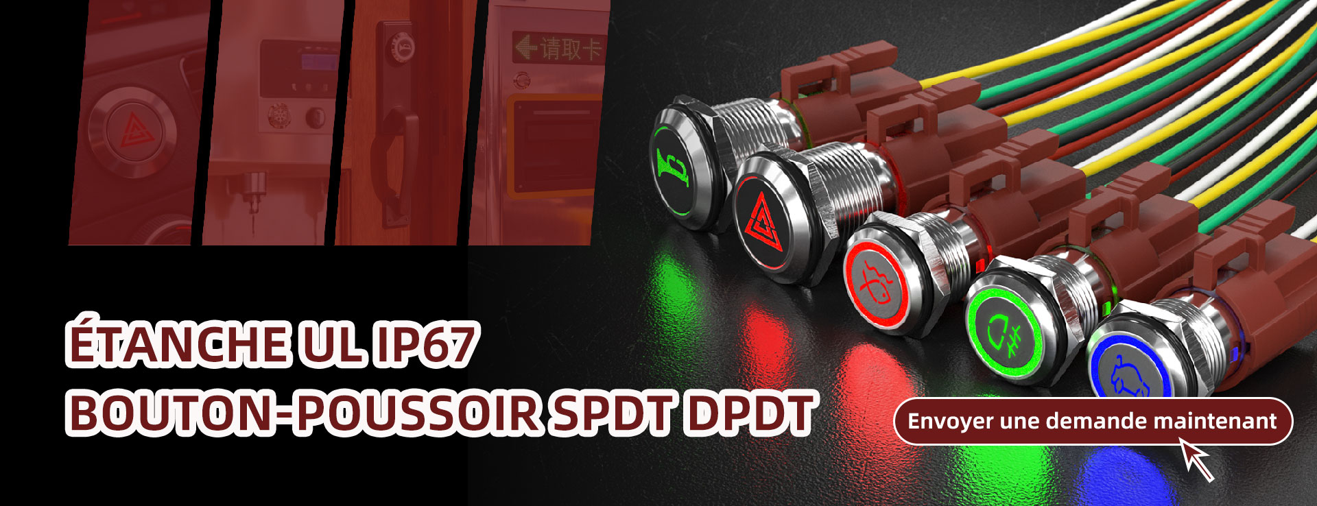 Commutateurs à bouton-poussoir en métal UL