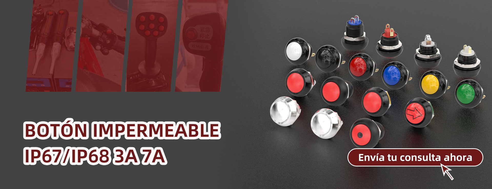 Pulsadores IP68 de 12 mm