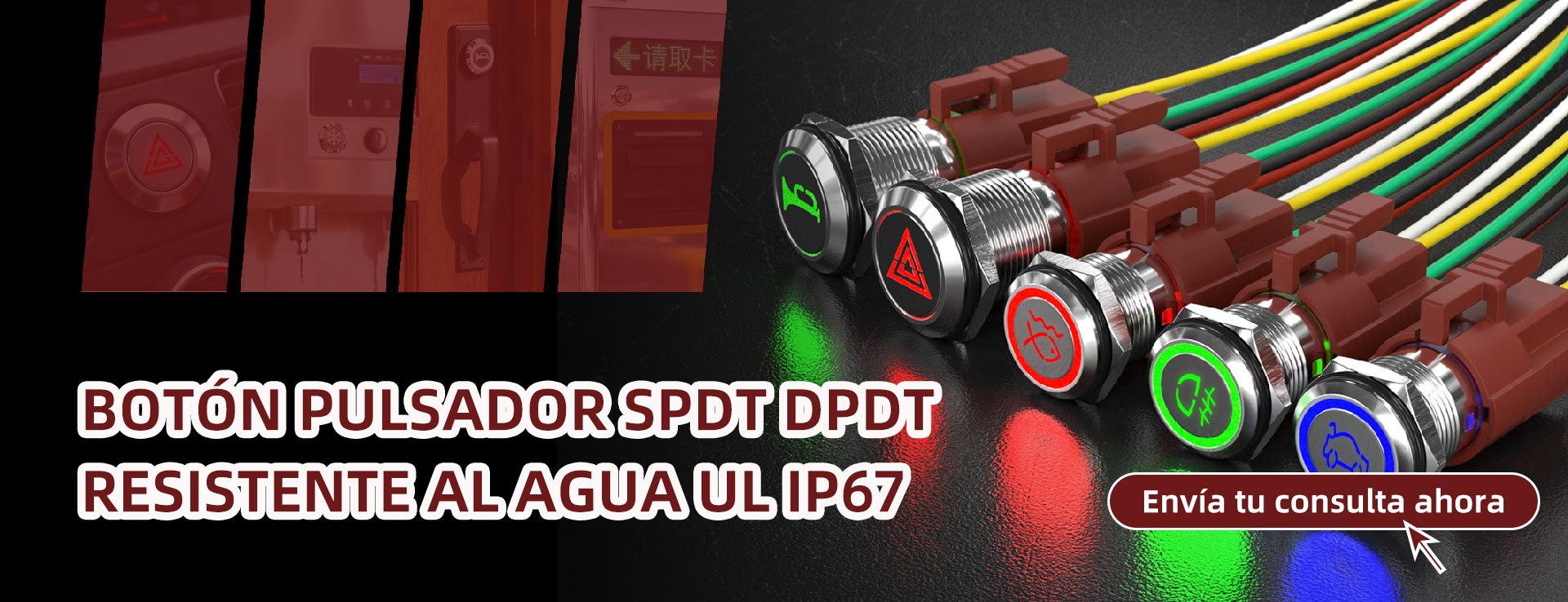 Interruptores de botón pulsador de metal UL