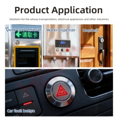 16mm press button metal ip67 ring led power symbol switch