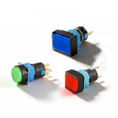 HBS1-AY-11D CE CE bouton-poussoir en plastique 16mm rectangle rond éclairé SPDT sans nc bouton-poussoir momentané